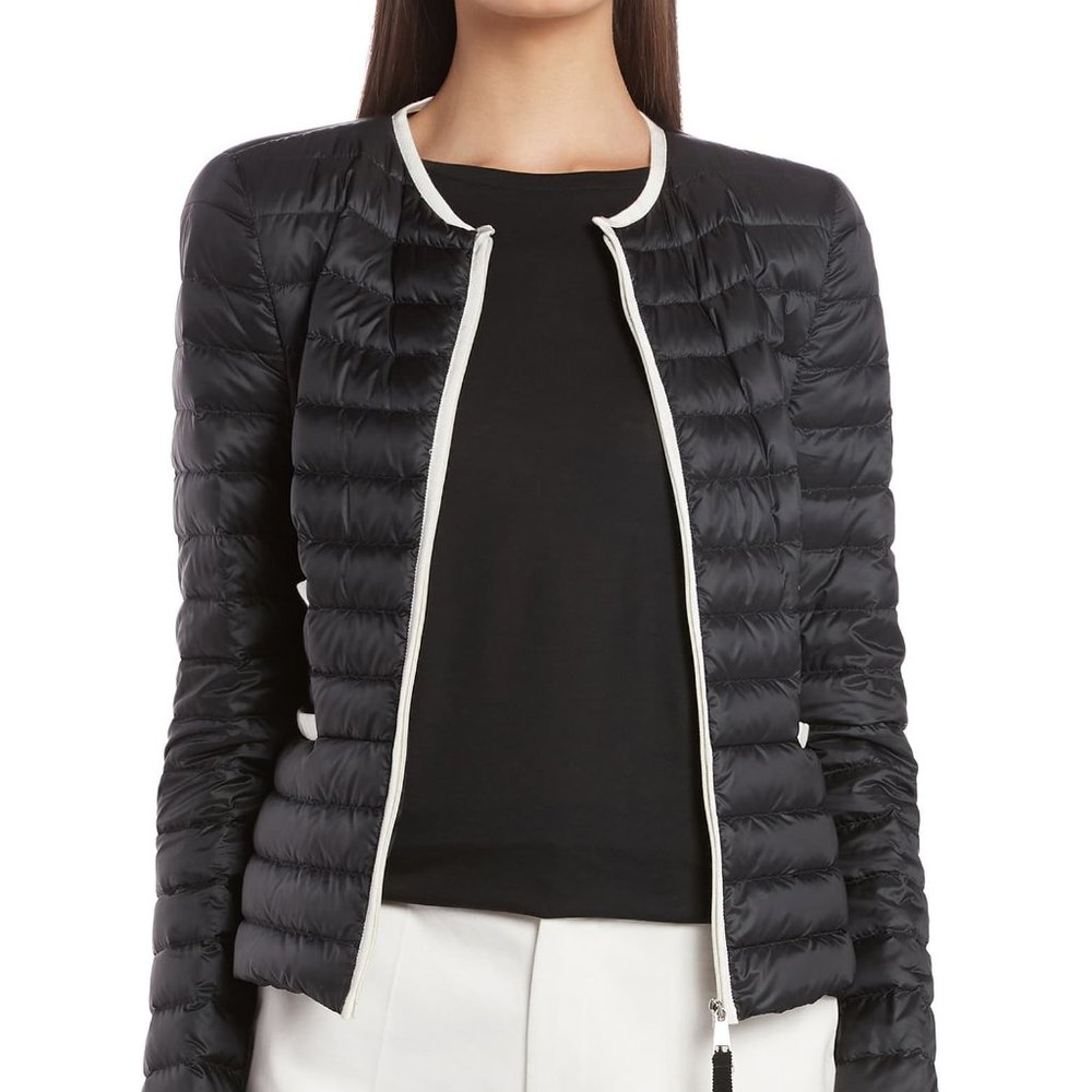New Authentic Baillet Contrast Trim Puffer Jacket